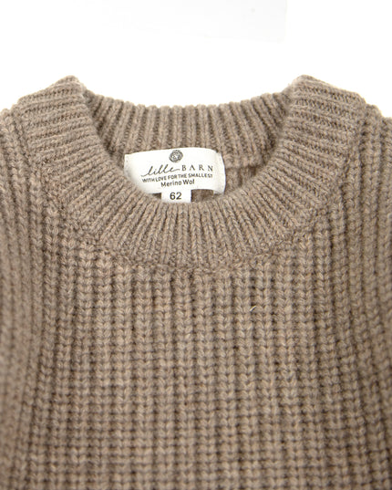 Knitted Wool Baby Sweater - Merino Wool - Cobble