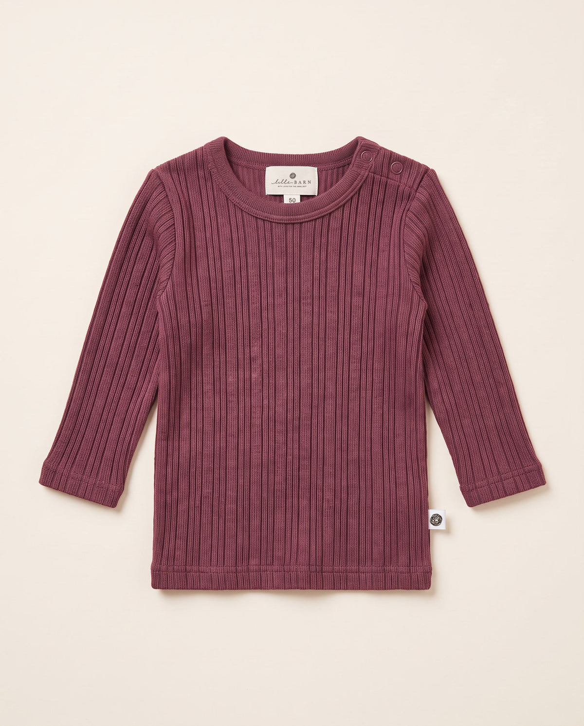 Jersey de lana en canalé - lana merino - Rose Brown