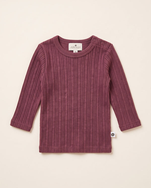 Wollen truitje rib - merinowol - Rose Brown