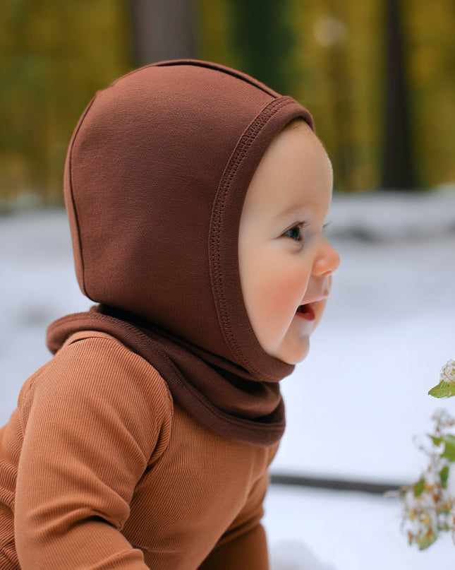 Wollen Kinder Balaclava / Bivakmuts - Cinnamon