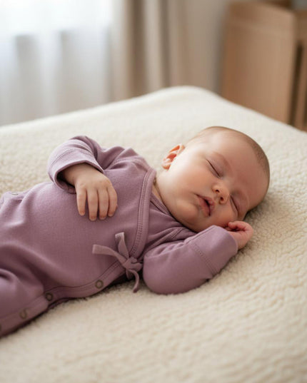 Wollen boxpakje / kruippakje – Merinowol - Lavender Mist