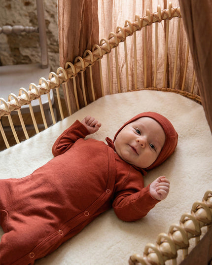 Wollen boxpakje / kruippakje – Merinowol - Burnt henna