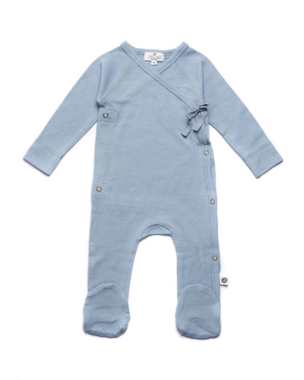 Wool romper / romper – Merino wool - Blue Fog