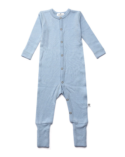 Wool baby romper / playsuit - Merino wool - Blue Fog