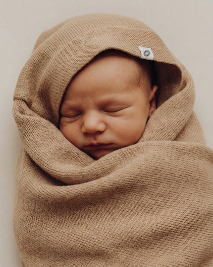 Knitted Wool Baby Blanket / Children's Blanket - Merino Wool - Cobble