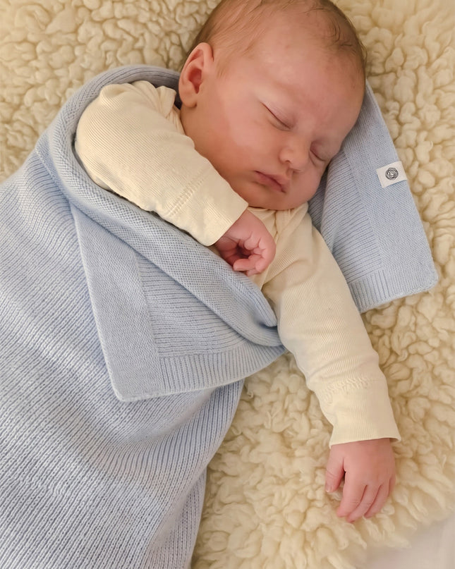 Couverture bébé / enfant en laine tricotée - Merinowol - Georgia
