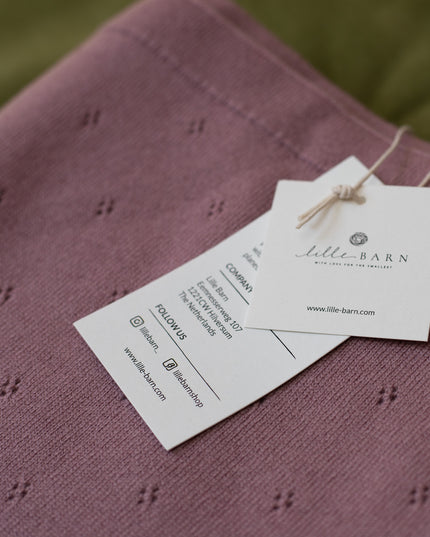 Wool Baby Blanket / Children's Blanket / Wrap Blanket - Pointelle Knitted - Merino Wool - Haze