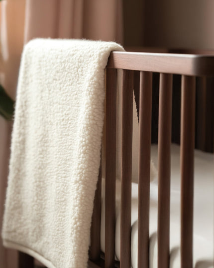 Woolen crib blanket 93x135cm - Merino wool - Natural