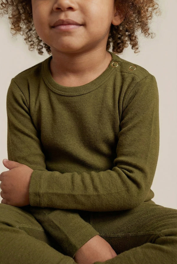 Wollen baby- kindertrui - Merinowol - Fir Green