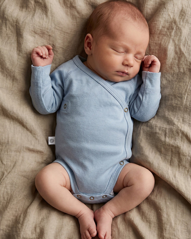 Woolen wrap-over romper long sleeves – merino wool