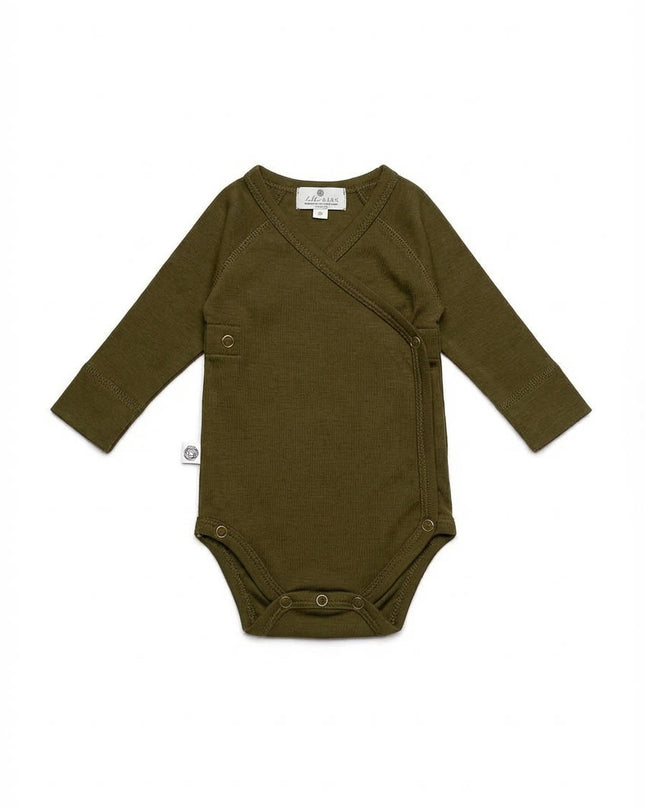 Woolen Wrap Romper Long Sleeve – Merino Wool – Orion Blue