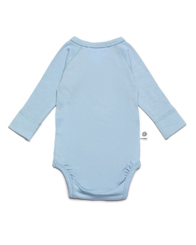 Wollen Overslagromper lange mouw – Merinowol - Blue Fog