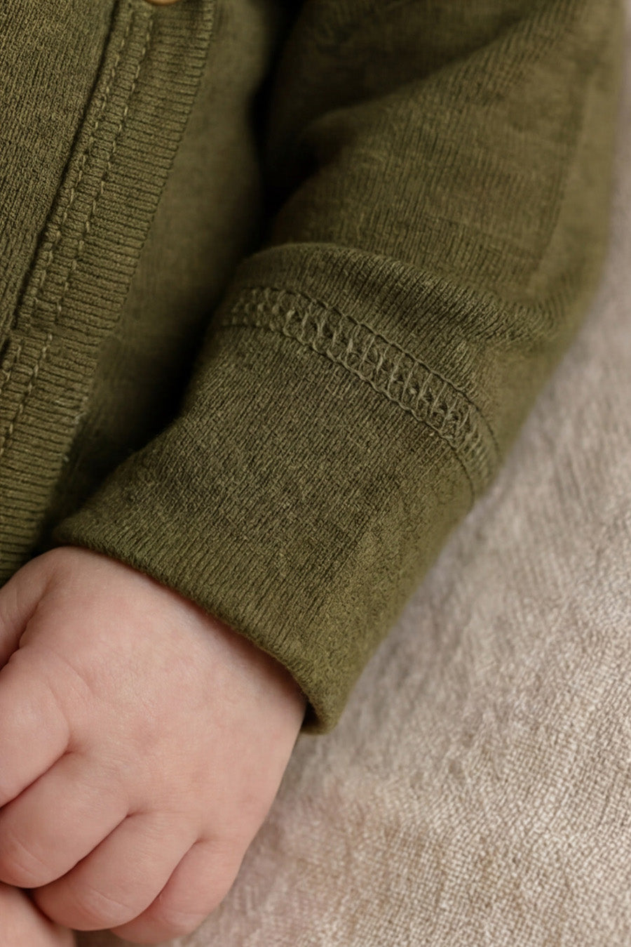 Wollen Overslagromper lange mouw – Merinowol – Fir Green