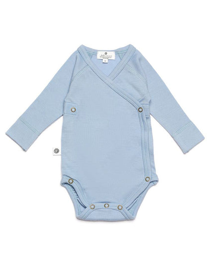 Wollen Overslagromper lange mouw – Merinowol - Blue Fog