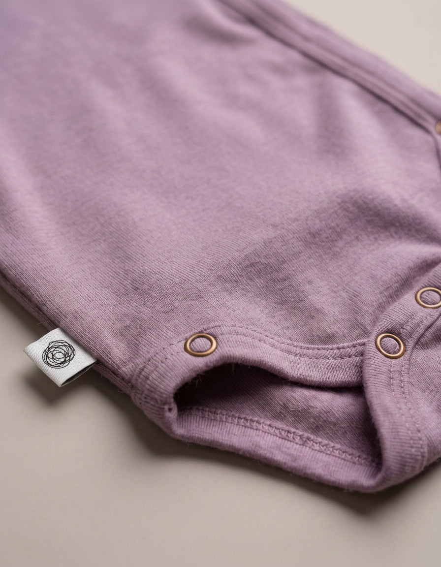 Barboteuse portefeuille manches longues – Merinowol – Lavender Mist