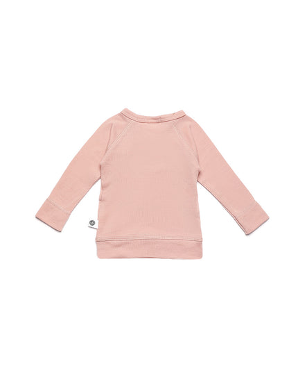 Baby wool wrap sweater – Merino wool - Misty Rose
