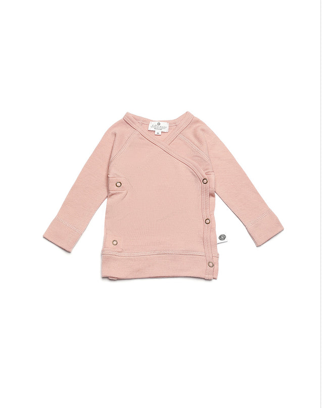 Baby wollen overslagtrui – Merinowol  - Misty Rose
