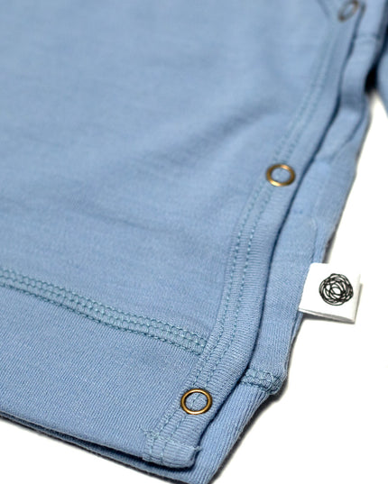 Baby wool wrap sweater – Merino wool - Blue Fog