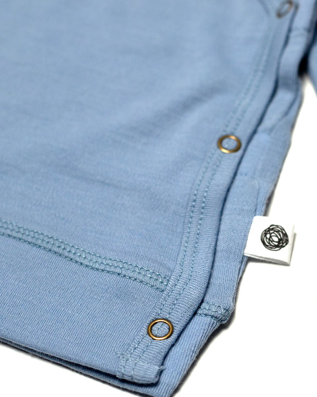 Baby wollen overslagtrui – Merinowol  - Blue Fog