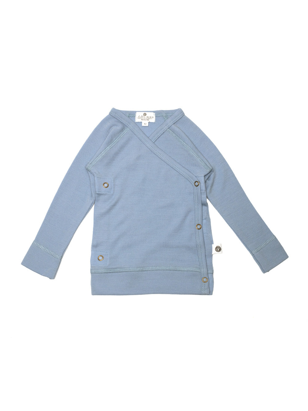 Baby wollen overslagtrui – Merinowol  - Blue Fog