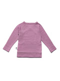 Baby wollen overslagtrui – Merinowol  - Lavender Mist