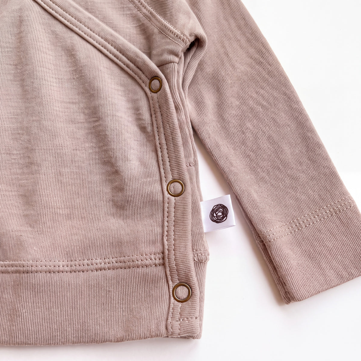 Baby wollen overslagtrui – Merinowol - Oxford Tan