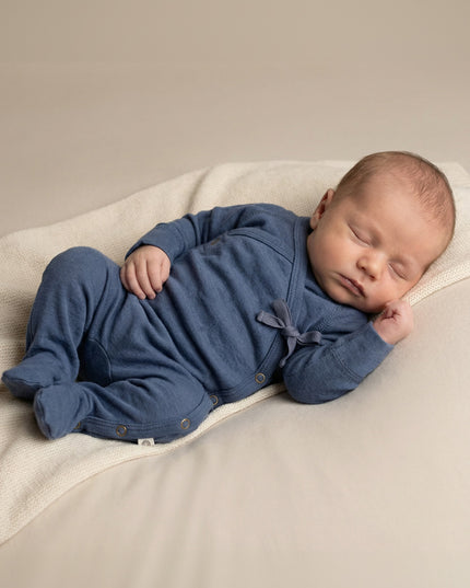 Wool romper / romper – Merino wool - Vintage Indigo