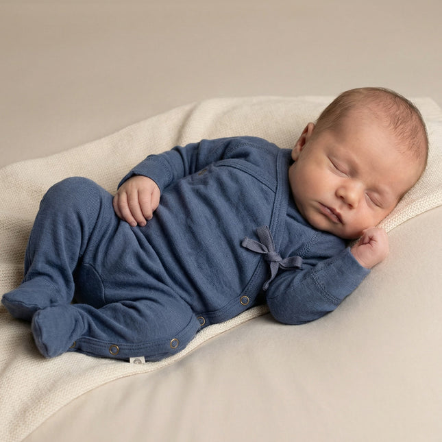 Wollen boxpakje / kruippakje – Merinowol - Vintage Indigo