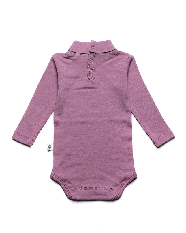 Wollen romper lange mouwen met col - Merinowol - Lavender Mist