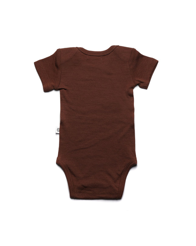 Wollen Romper korte mouwen – Merinowol - Cinnamon