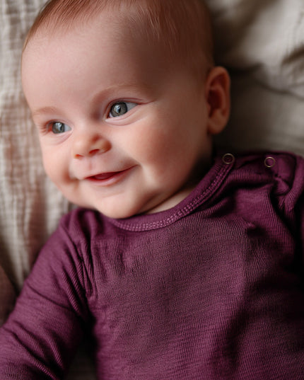 Wollen Romper lange mouw - Merinowol - Crushed Violets