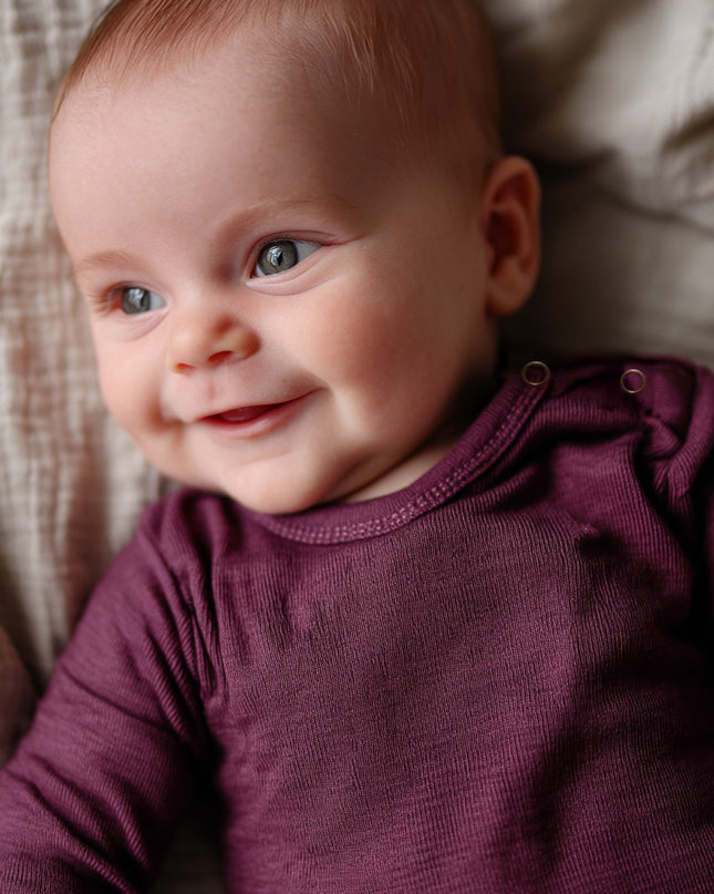 Wollen Romper lange mouw - Merinowol - Crushed Violets