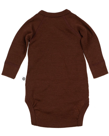Wollen Overslagromper lange mouw – Merinowol - Chocolate fondant - Lille Barn - With ♥ for the smallest