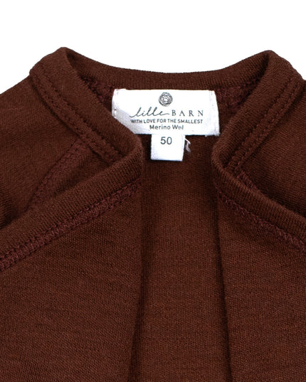 Wollen Overslagromper lange mouw – Merinowol - Chocolate fondant - Lille Barn - With ♥ for the smallest