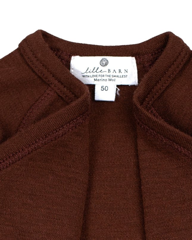 Wollen Overslagromper lange mouw – Merinowol - Chocolate fondant - Lille Barn - With ♥ for the smallest