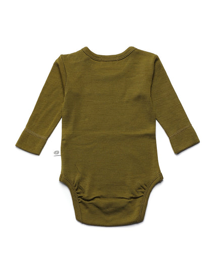 Wollen Romper lange mouwen - Merinowol - Fir Green
