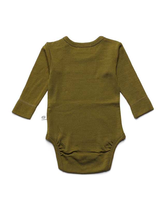 Wollen Romper lange mouwen - Merinowol - Fir Green