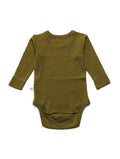 Wollen Romper lange mouwen - Merinowol - Fir Green