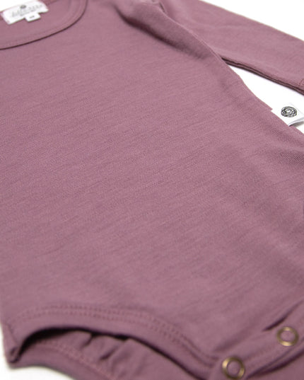 Long-sleeved wool romper - Merino wool - Grape shake
