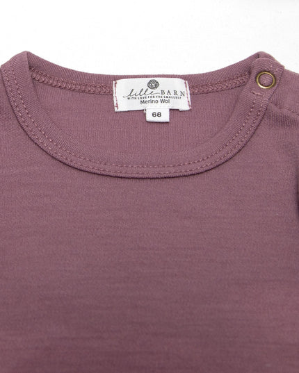 Long-sleeved wool romper - Merino wool - Grape shake