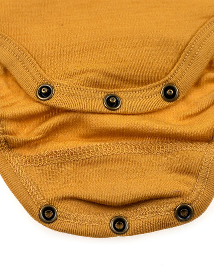 Wollen Romper lange mouw – Merinowol - Harvest Gold