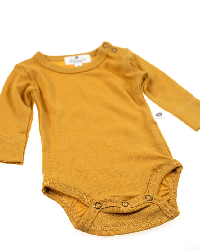 Wollen Romper lange mouw – Merinowol - Harvest Gold