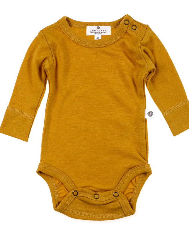 Wollen Romper lange mouw – Merinowol - Harvest Gold