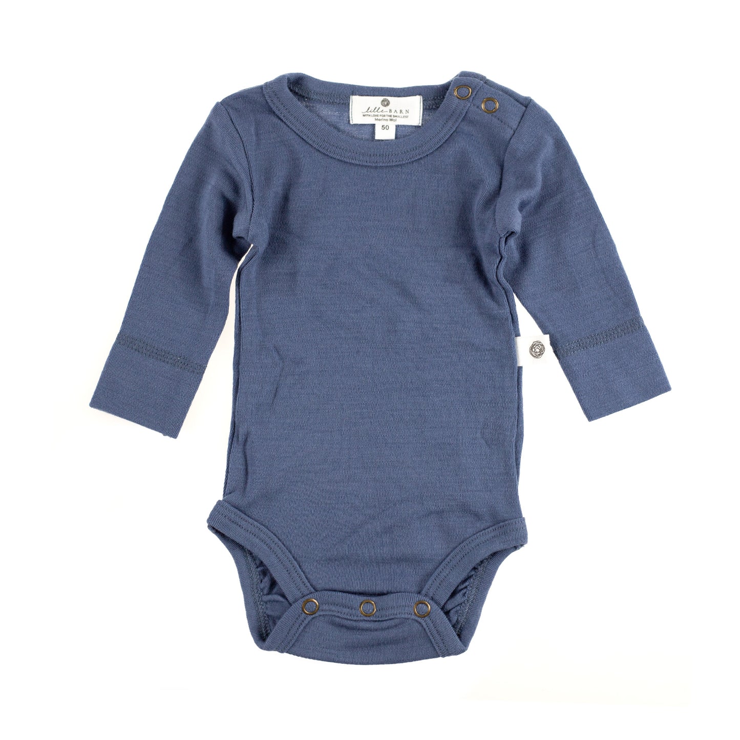 Wollen Romper lange mouw – Merinowol - Vintage Indigo