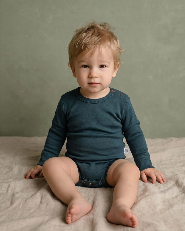 Wollen Romper lange mouwen - Merinowol - Orion Blue