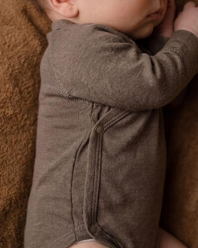 Woolen Wrap Romper Long Sleeve – Merino Wool – Orion Blue