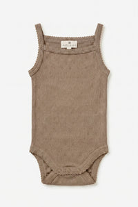 Wollen romper pointelle met bandjes - merinowol - Funghi – afbeelding 2