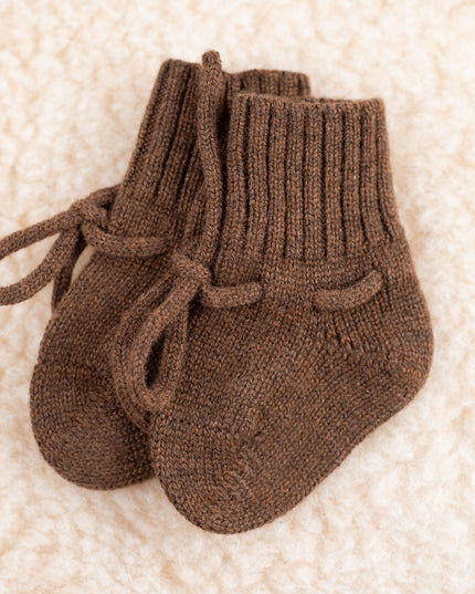 Wool Baby Socks / Newborn Socks - Merino Wool - Brunette