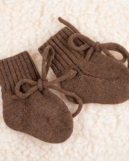 Wool Baby Socks / Newborn Socks - Merino Wool - Brunette