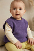 Merinowol gebreide baby spencer - Violet